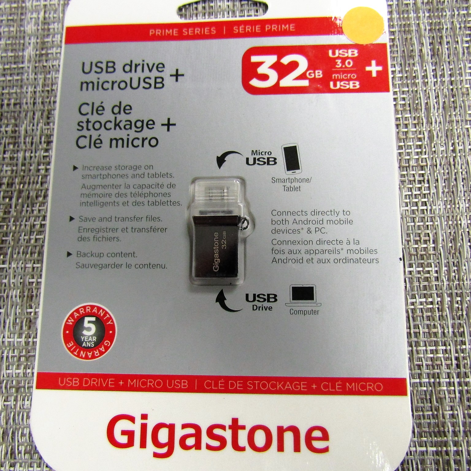 Gigastone prime series USB drive + micro USB 32 GB