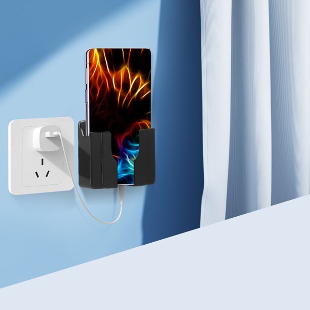 ADDHAT 2Ud Soporte Adhesivo De Pared Para Teléfono Negro Para Y Organizar Con Instalación Fácil