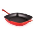 thumbnail image 2 of BergHOFF Neo 2pc Cast Iron 11" Grill Pan with Steak Press, Red, 2 of 8