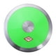 thumbnail image 1 of Disco de nylon de 2 kg para lanzamiento de disco, coordinación, aro de acero y pista de fitness central Verde, 1 of 9