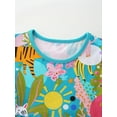 thumbnail image 3 of WIBACKER 2-7T Toddler Girl Boho Holiday Casual Dress Short Sleeve Summer Dresses for Kids - 1 Piece Blue Forest, 3 of 8