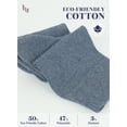 thumbnail image 5 of HUGH UGOLI Women's Cotton Crew Socks | Plain Color, Regular Fit, Soft Casual Socks for Trouser, 4 Pairs, White/Indigo, Shoe Size: 6-9, 5 of 6