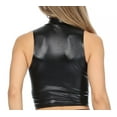 thumbnail image 2 of Sakkas Mariana Women's Party Liquid Shiny Metallic Stretch Sleeveless Tank Top - Black - Medium, 2 of 5