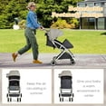 thumbnail image 5 of OLAKIDS Lightweight Baby Stroller, Compact Stroller with One-Hand Fold, Travel Stroller for Airplane with Cup Holder, 5-Point Harness, Foot Cover, Canopy, Infant Stroller for 0-36 Month (Grey), 5 of 9