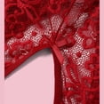 thumbnail image 4 of AESKEIA Plus Size Lingerie For Women V Neck Lace Bodysuit Teddy Non Binding Form Fitting Babydoll Chemise Sleepwear Red 4XL, 4 of 9