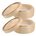 thumbnail image 4 of RENACLIPY Bamboo Steamer Basket Khaki Handmade Chinese Dim Sum Cooker for Kitchen Use 2Pcs, 4 of 8