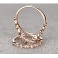 thumbnail image 6 of Antique 1.60 carat Cushion Cut Real Morganite Ring Bridal Set with man made diamond moissanite On Sterling Silver with 18k Gold Plating, 6 of 6