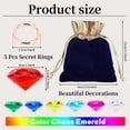 thumbnail image 2 of Juego de anillos ZCYSRLQIN con diamantes acrílicos redondos dorados, 12 unidades, 2 of 7