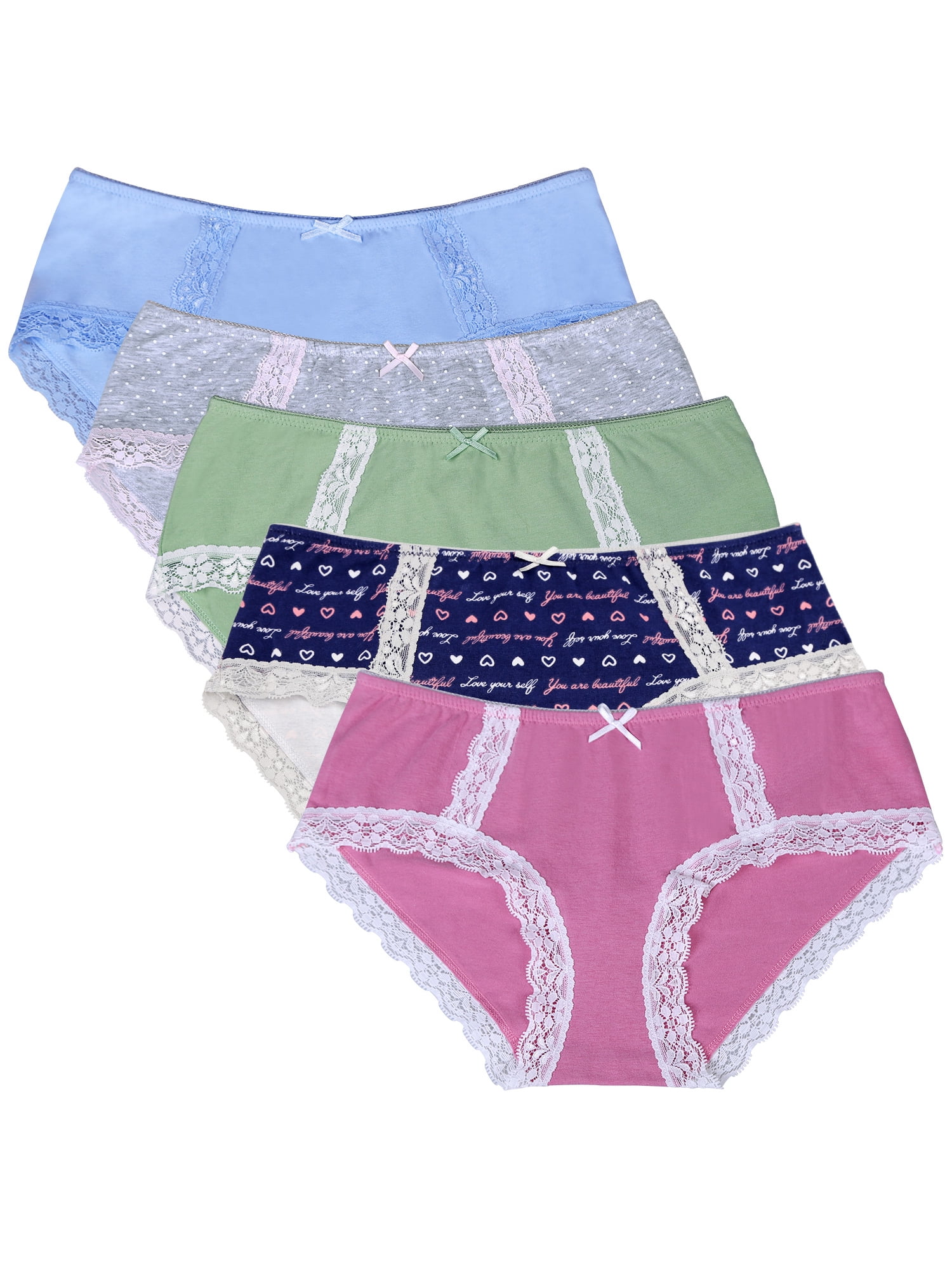 Charmo Women's Cotton Underwear Soft Stretch Hipster Panties Packs of 5