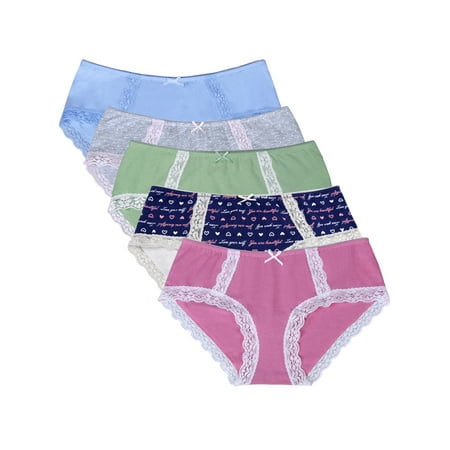 BeautyIn Women s Cotton Panties Underwear Comfort Lace Trim Hipster Pack of 5