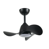 Cian 24 in. 1-Light Indoor Black Finish Ceiling Fan with Light Kit