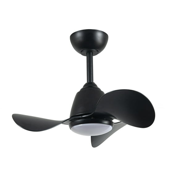 Cian 24 in. 1-Light Indoor Black Finish Ceiling Fan with Light Kit