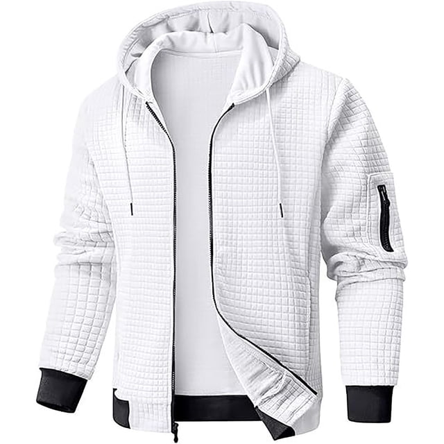 MHFRRA Sudadera con Capucha de Invierno para Hombre, Holgada, Informal, para Clima Frío, Cómoda y Cálida Blanco