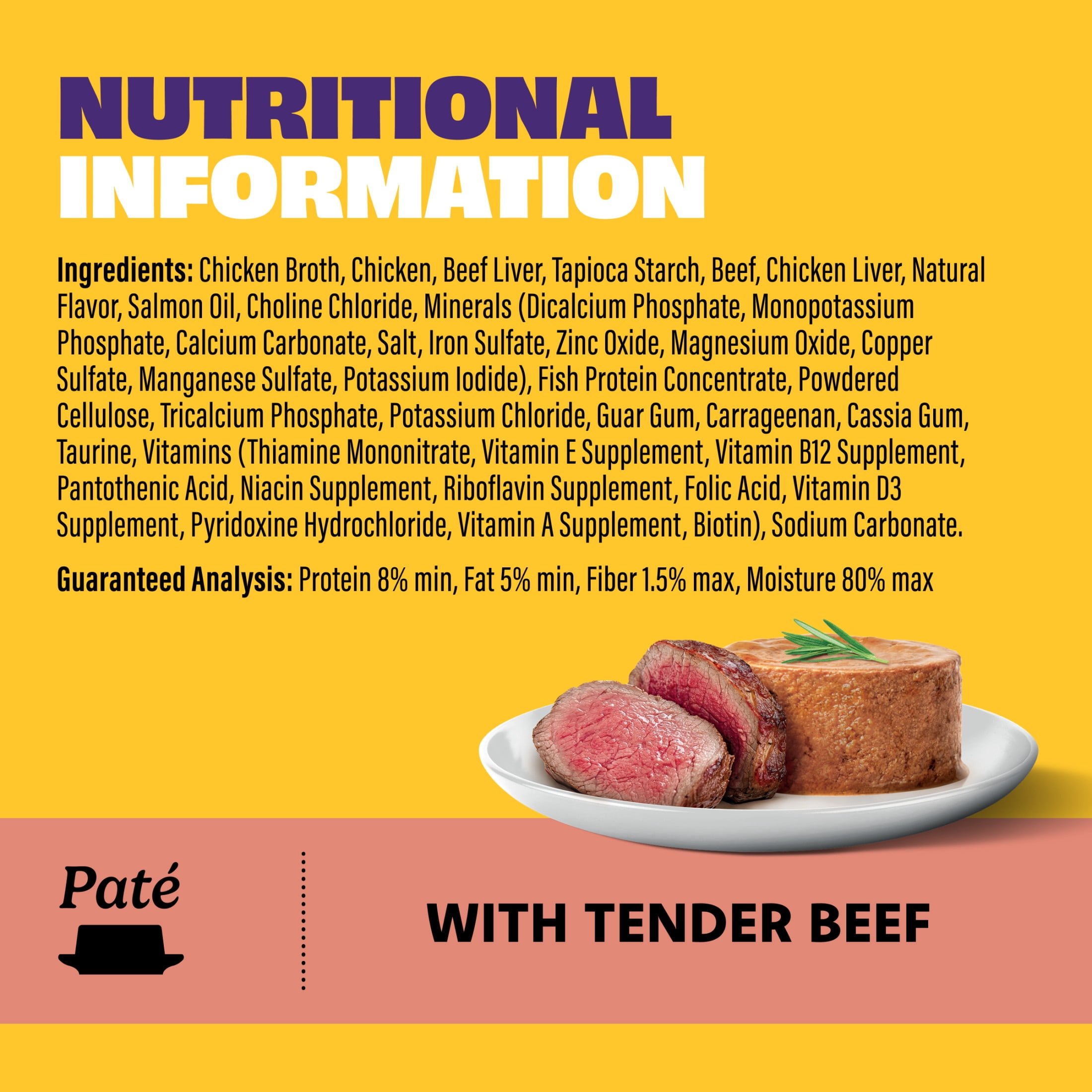 (6 pack) Mr Purrs Tender Beef Pate Wet Cat Food, 3 oz Can