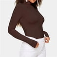 thumbnail image 1 of Sous-vêtements Thermiques pour Femmes Chandail d'Hiver Mode Élastique Tricoté Chandail Décontracté Col Roulé Basique, 1 of 5