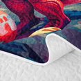 thumbnail image 5 of Manfei Wild T-Rex Bed Spread Queen,Retro Cloud Stars Animals Egg Queen Coverlet Set,Blue Red,3-Piece,1 Quilt and 2 Pillowcases, 5 of 7