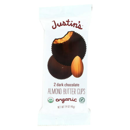 Justin's Nut Butter Almond Butter Cups - Dark Chocolate - Case Of 12 - 1.4