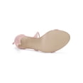 thumbnail image 5 of BLISSFUL STEP Women's Shoes Stiletto High Heel Ankle Wrap Tie Open Toe Faux Suede Sandals Light Pink 10, 5 of 8