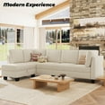thumbnail image 5 of Belffin L-Shape Velvet Sectional Sofa Memory Foam Modular Sofa With Storage For Living Room,Beige, 5 of 7