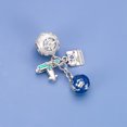 thumbnail image 2 of 925 Sterling Silver Airplane, Blue Globe Camera Triple Dangle Charm for Bracelet Charms Bangle Pendant Jewelry, 2 of 3