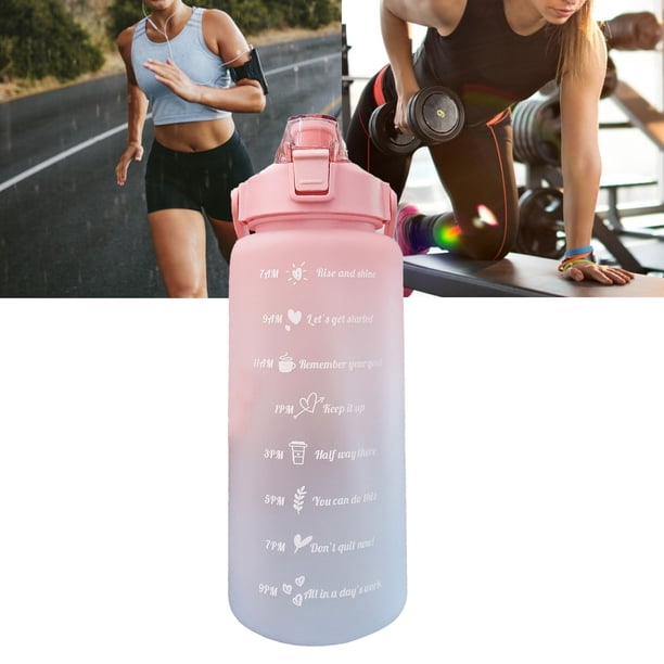 Botella de Beber Paja, Botella de Agua Deportiva de Gradiente de Fugas Sin Fugas de Tóxico Esmerilado Con Para Correr para El Ciclismo