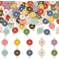 thumbnail image 1 of 80 piezas de conectores de girasol de 10 colores, colgantes de girasol, flores doradas, eslabones pequeños, conectores de joyería., 1 of 6