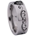 thumbnail image 3 of Wolf Swirls Tungsten Carbide Ring, 3 of 9