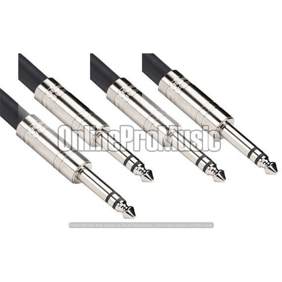 MR DJ CSQDQ3 3 FEET CABLE DUAL 1/4" TRS (STEREO) TO DUAL 1/4" TRS (STEREO)