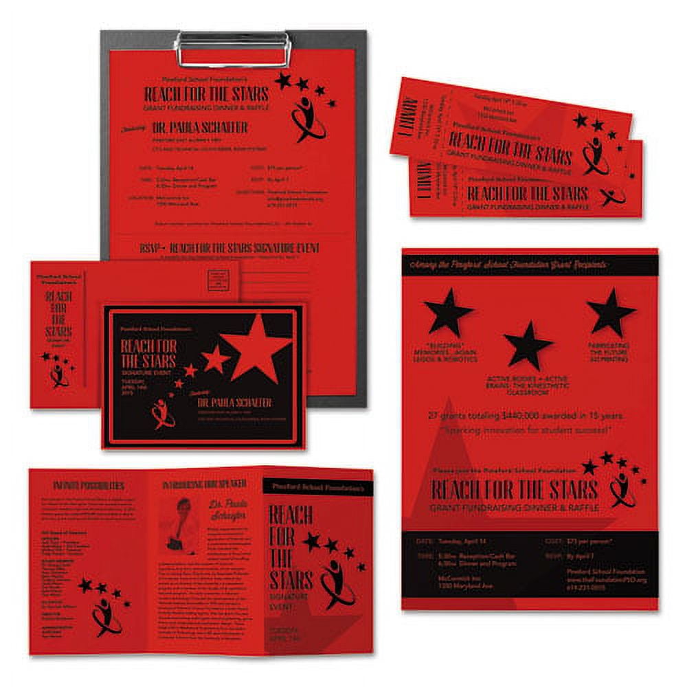 Color Cardstock, 65 Lb, 8.5 X 11, Re-Entry Red, 250/pack | Bundle of 2 Packs