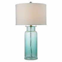 ELK Home Glass Bottle 30-Inch 1-Light Coastal/Beach Eclectic Table Lamp with Clear Glass Seafoam Green Shades