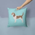 thumbnail image 2 of Carolines Treasures BB3690PW1414 Grand Basset Griffon Vendeen Checkerboard Blue Fabric Decorative Pillow, 2 of 4