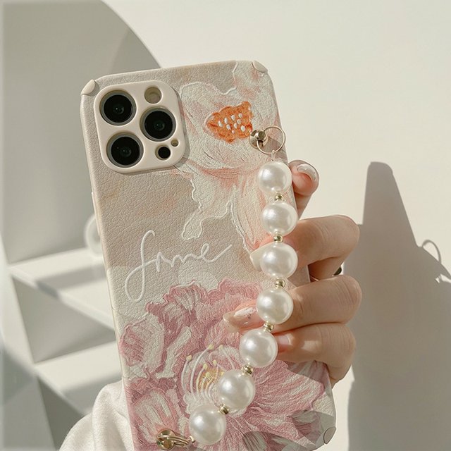 Funda de teléfono de cuero 3d de silicona suave con flor grande Retro para iphone 13 11 14 pro max 12 mini 7 8 plus x xr xs max cute conque shell Tan Jianjun unisex