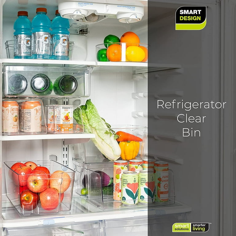 WEPSEN Set of 6 Refrigerator Organizer Bin Clear Plastic Stackable Fridge  Freezer Storage Container for Pantry Kitchen Cabinet Organization and  Storage 