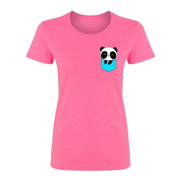 Hand Drawn Panda In A Pocket Shaped T-Shirt Women -Image by Shutterstock, Female Large