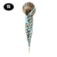 thumbnail image 1 of Sissi's Synthetic Hair Drawstring Rope Braids Ponytails Chignon Fishtail Ponytail Extension Purple Green Color Hairpiece, 1 of 25