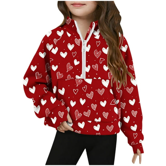 Sudadera sin capucha, mediana, grande, con media cremallera, cuello redondo, manga larga, jersey corto, sudaderas de polar para niñas de 5 a 14 años, blusa de poliéster
