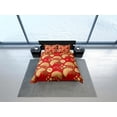 thumbnail image 4 of Rojo Oro Funda Nórdica Conjunto Oriental Estilo Asiático Colcha, Dormitorio Ropa de Cama y, 4 of 4