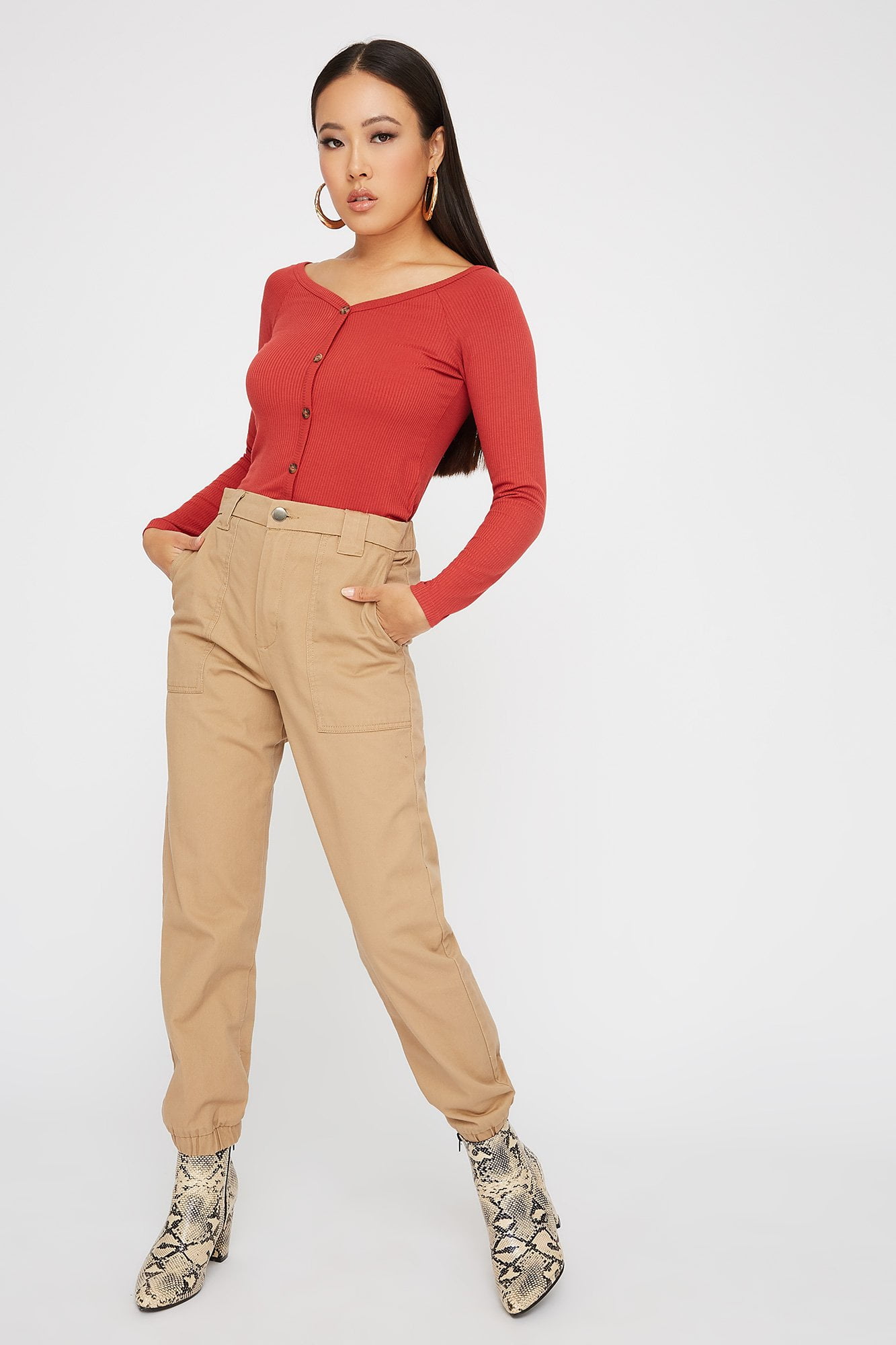 Urban Planet Women's Knit Button Cropped Long Sleeve | Walmart Canada