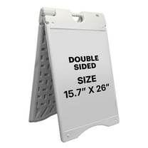 Jumbl A Frame Sandwich Board – 15.7 x 26” Display Sidewalk Sign with PVC Sign Protector (White)