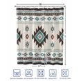 thumbnail image 4 of Split Shower Curtain for Transfer Bench, Southwest Ethnic Fabric Shower Curtains for Bathroom, Boho Aztec Tribal Abstract Aesthetic Tub Sliding Transfer Bench Waterproof Bath Curtains 72"x96", 4 of 9