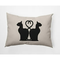 Simply Daisy 14" x 20" Conniving Cats Indoor/Outdoor Polyester Throw Pillow, Cream