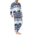 thumbnail image 2 of Picia Sea Underwater Animals1 Pattern Men’s Long-Sleeve Sleepwear Set - Soft 2-Piece Loungewear with Pockets, Comfy PJs for Relaxing Nights-Medium, 2 of 7