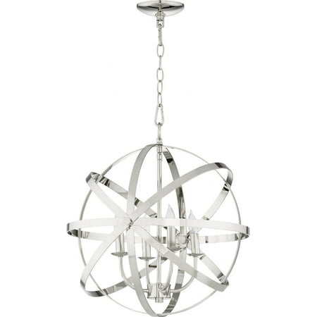 

Transitional Four Light Chandelier-Polished Nickel Finish Bailey Street Home 183-Bel-2534868