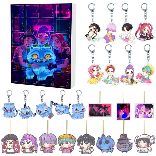 Kpop Demon Hunters Keychain Pendant Mystery Box,24pcs Kpop Demon Hunters Blind Box for K-pop Huntrix Fans,Fun & Adorable Gift for Kids & Adults