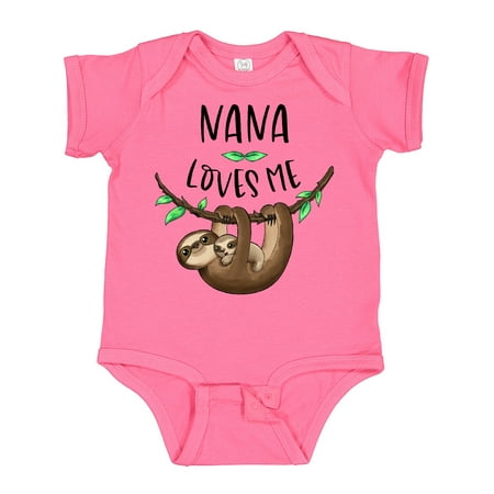 

Inktastic Nana Loves Me Cute Sloth and Baby Gift Baby Boy or Baby Girl Bodysuit