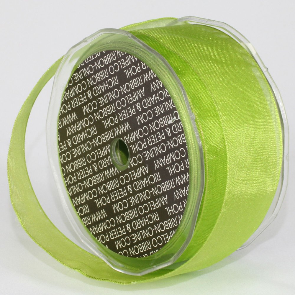 Bright Lime Green Wired Craft Ribbon 1.5" X 27 Yards