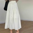 thumbnail image 7 of Efsteb Skirts for Women High Waist Pleated Long Skirt Comfy Casual Fashion Spring Fall Solid Color Skirts (White,L), 7 of 7