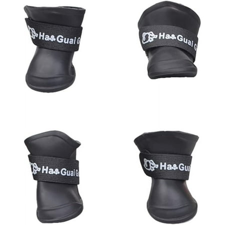 Dog Boots  4Pcs Pet Dog Puppy Rain Snow Boots PVC Anti-Slip Outdoor Dog Shoes Bootie Paw Protector