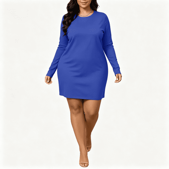 CAZOFW Nightgowns for Women Plus Size,Long Sleeve Casual Nightgown Soft Loungewear Sizes L-5XL