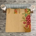thumbnail image 3 of Ambesonne Harvest Quilted Bedspread Set 3 Pcs, Retro Seasonal Frame, King Size, Multicolor, 3 of 3